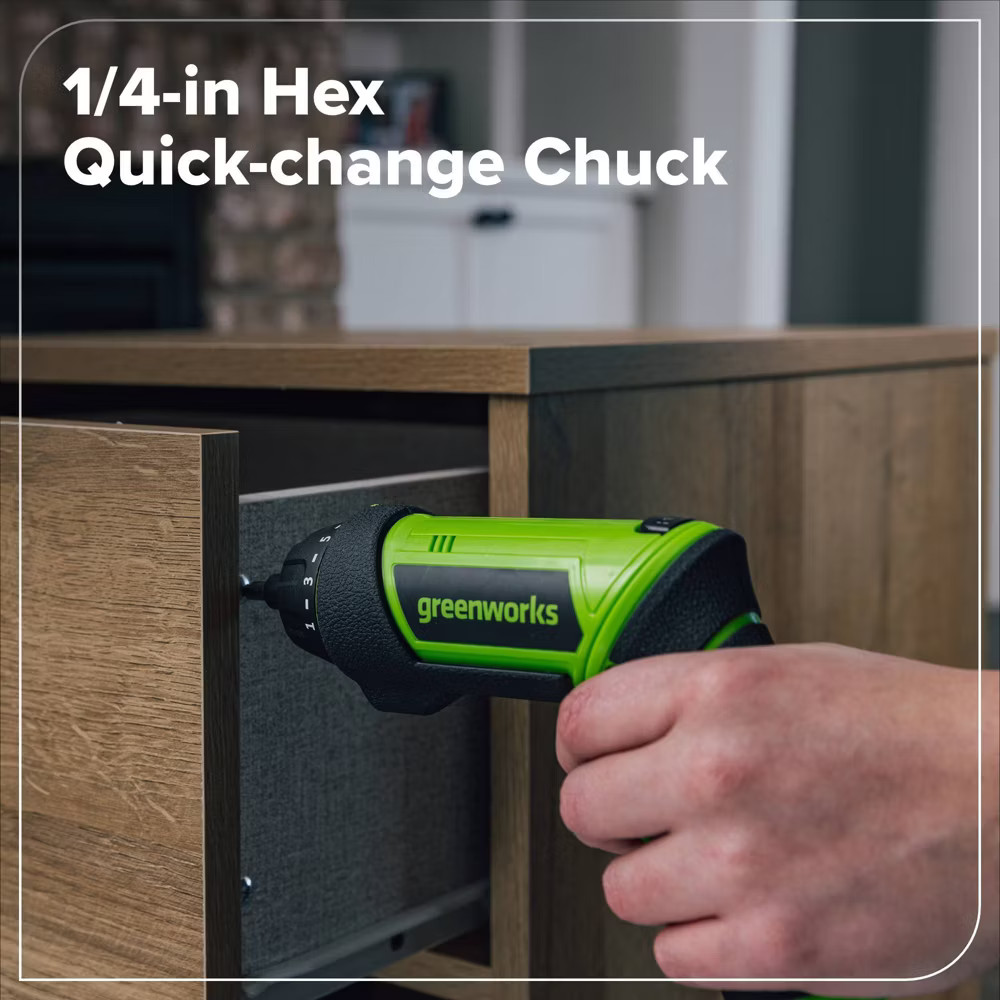 Greenworks 8V Screwdriver with 2 bits