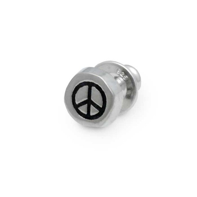Dr MONROE Think Note Peace Stud Earring (Single) Silver