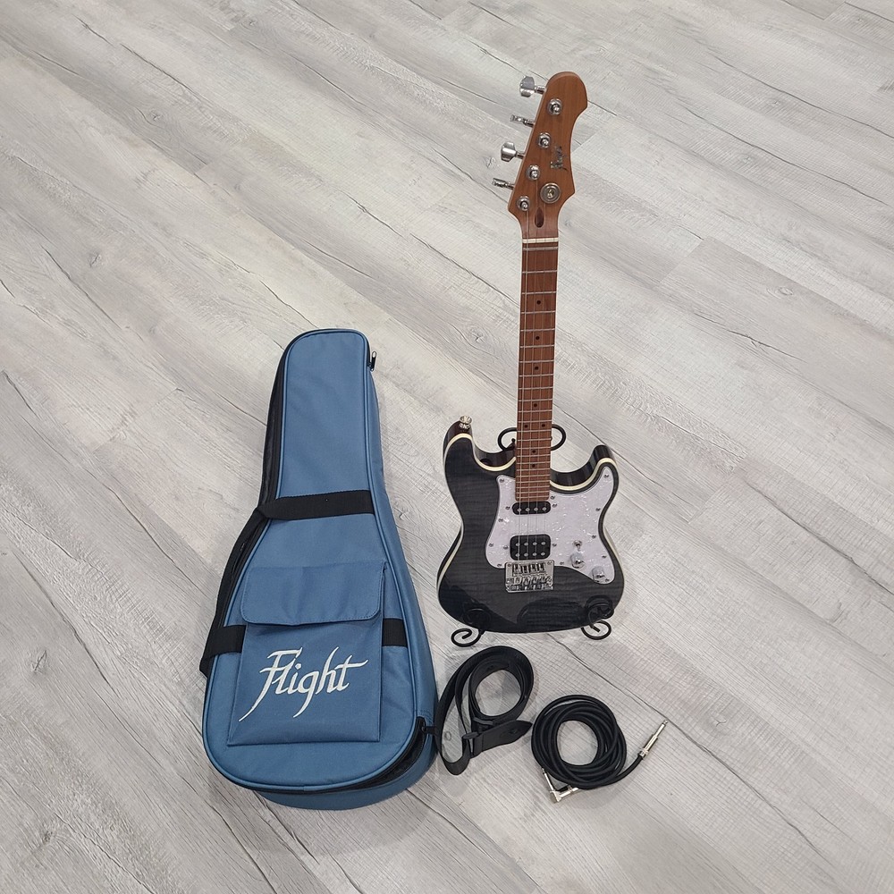 Flight Pathfinder Solid Body Tenor Electric Ukulele Transparent Black (TBK)