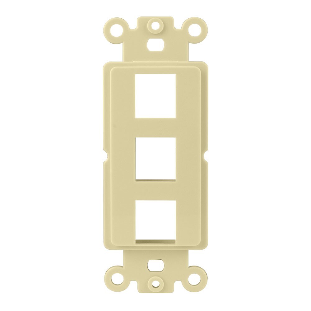 Construct Pro 3-Port Single Gang Keystone Decora Style Insert Strap (Ivory)