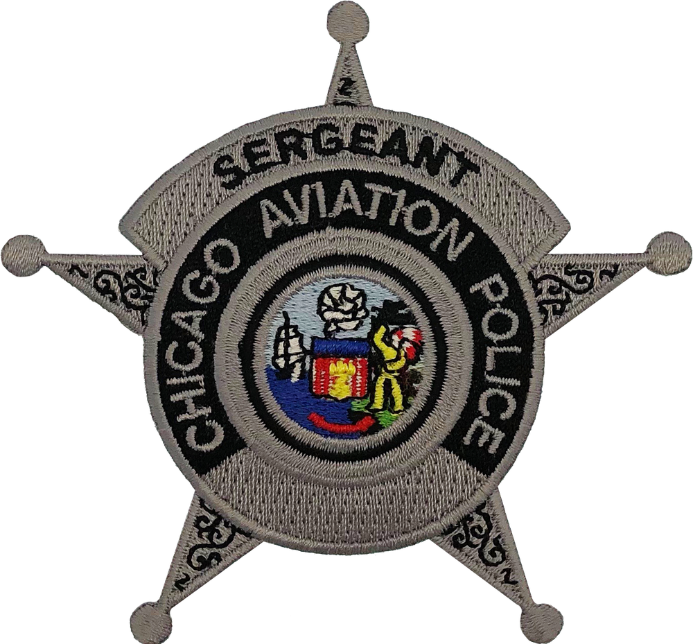 CHICAGO AVIATION POLICE STAR PATCH: Sergeant