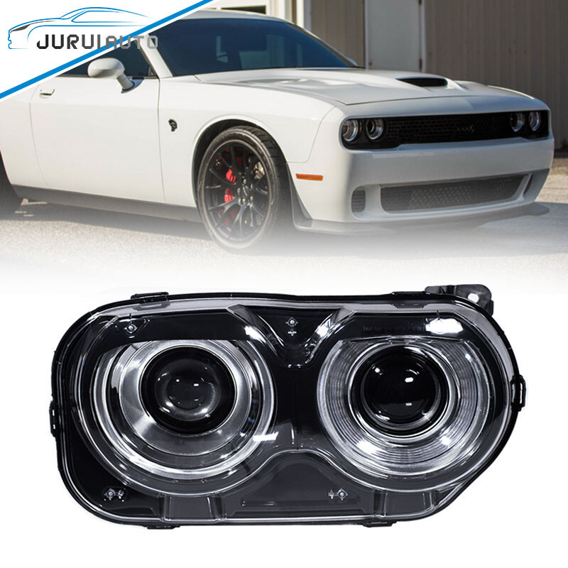 Passenger Headlight For 2015-2023 Dodge Challenger Halogen Projector w/ LED DRL