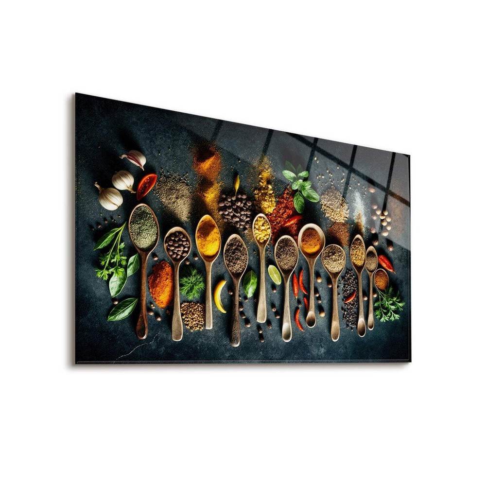 Spice Symphony Tempered Glass Wall Art