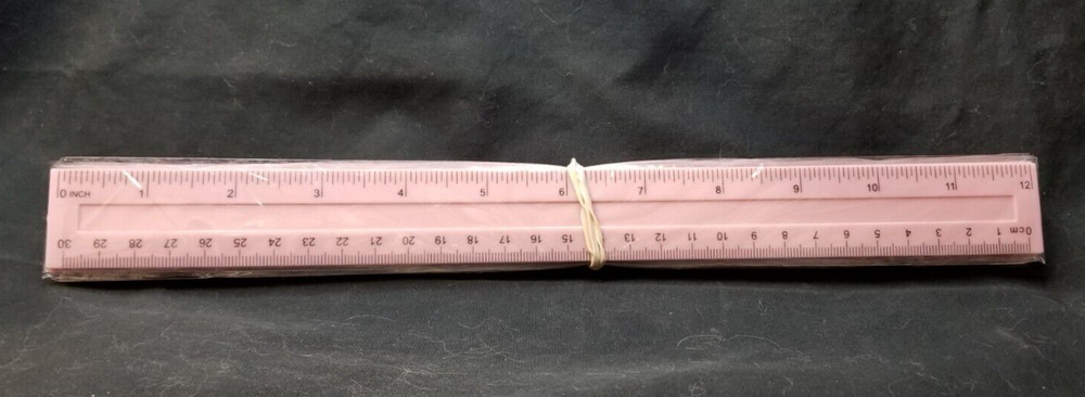Pink Plastic Ruler Standard & Metric 10 Pack