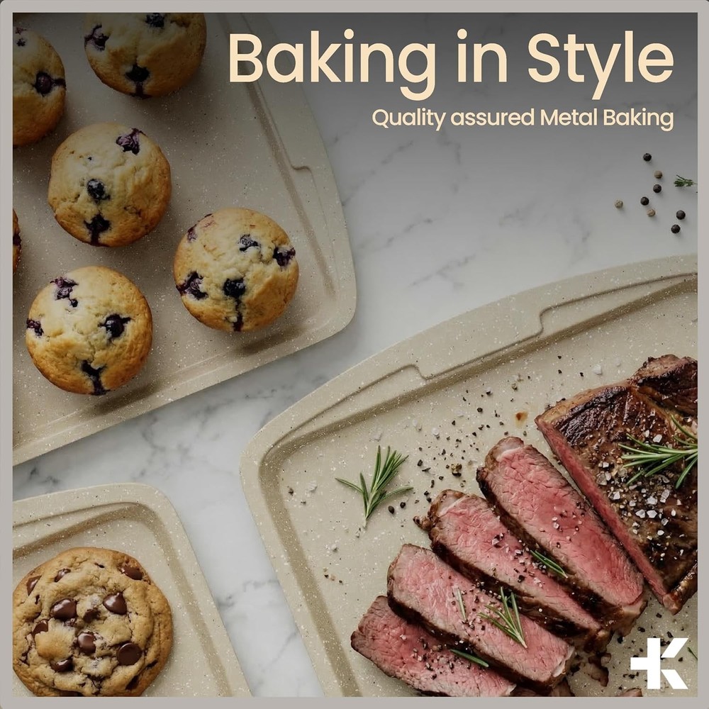 Bakken Swiss Bakeware Set – 6 Piece – Stackable Deluxe Non-Stick Baking Pans
