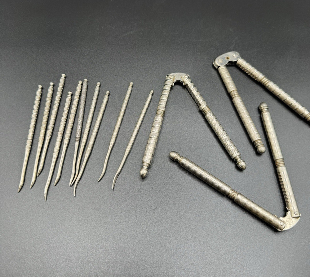 Vintage 3 Nutcracker & 10 Picks Set Shellfish Crab Lobster Tool Set