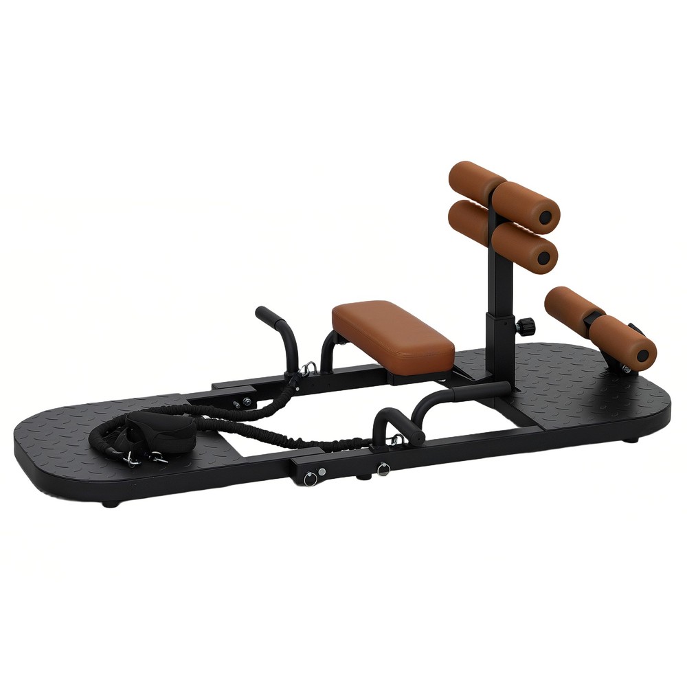Sissy Squat Machine Hip Thrust Machine with Push Up Stand, Black