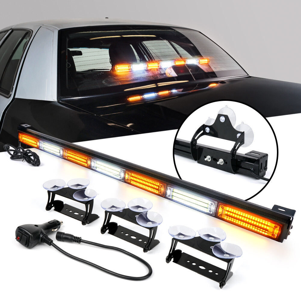 Xprite 31" COB LED Strobe Light Bar Interior Windshield Deck Hazard Work Lamp