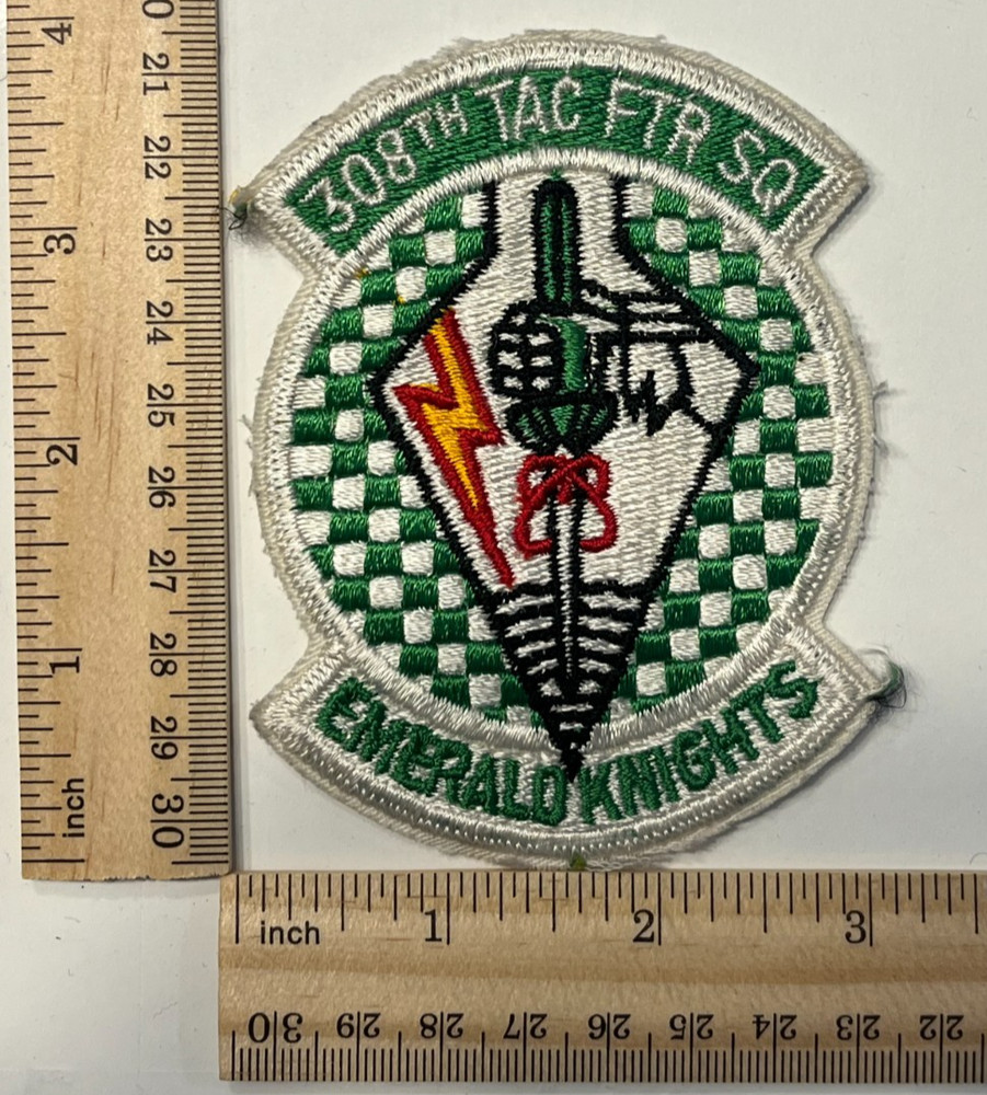 US AIR FORCE PATCH: 308th Tactical Fighter Squadron Emerald Knights