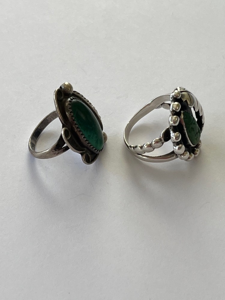 TWO Native American Shadow Feather Rings - Size 7 & 8