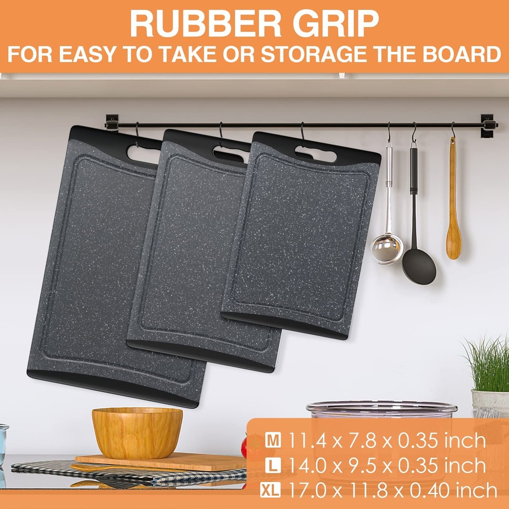 Extra Large Cutting Boards Plastic Cutting Boards For Kitchen set Of 3 Cutting