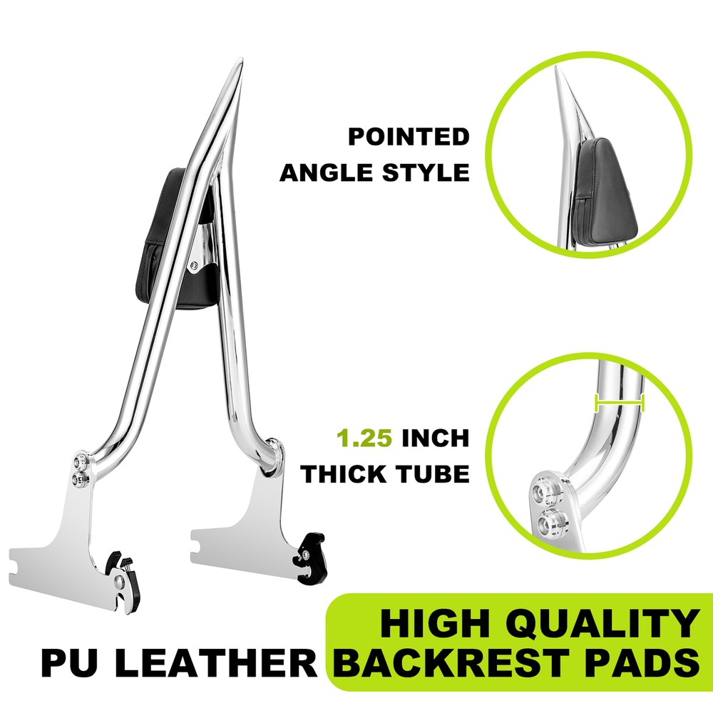 MOFUN 24" Sharp Backrest Sissy Bar For Harley Softail Custom, Springer Softail..