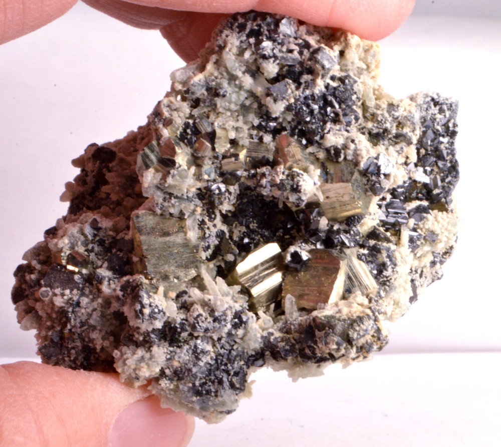 #8542 Sphalerite, Calcite, Pyrite - Bulgaria