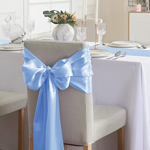 6Pack Table Runner 12 x 108 Inches Satin Silk Table Runner for Wedding,