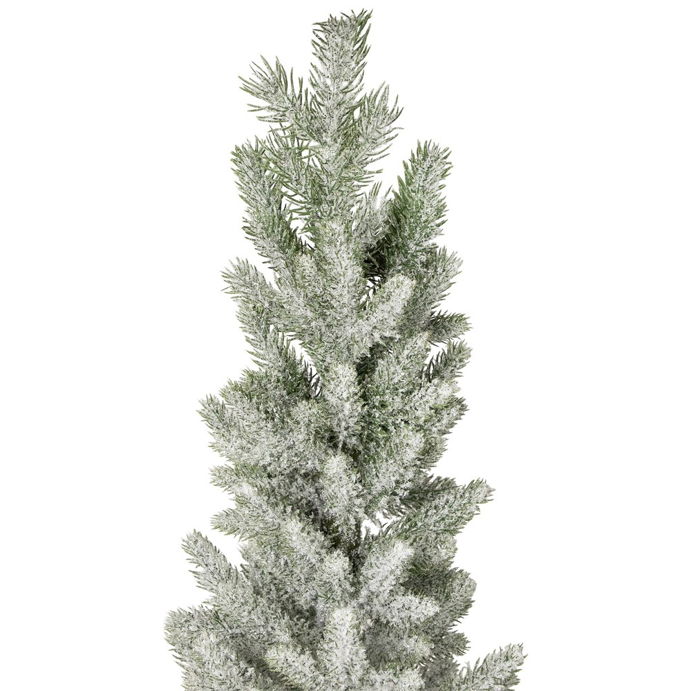 Northlight Slim Flocked Norfolk Pine Artificial Christmas Tree - 4.5’ - Unlit