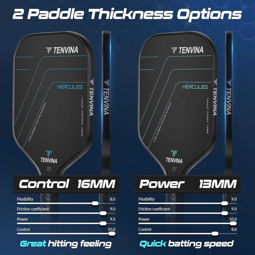 Customizable 4-Shape Pickleball Paddle - Ergonomic Design for Ultimate Control