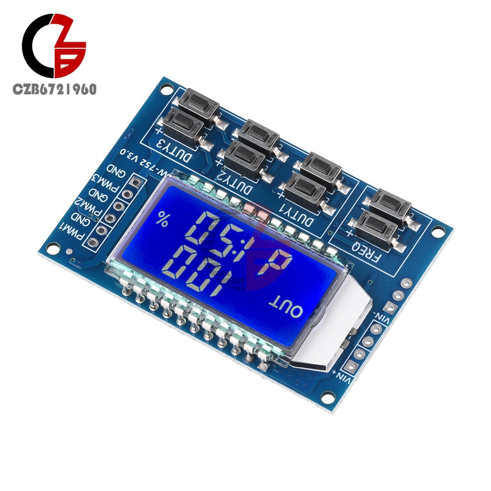3-Channel Signal Generator PWM Pulse Wave Frequency Duty Cycle Adjustable Module