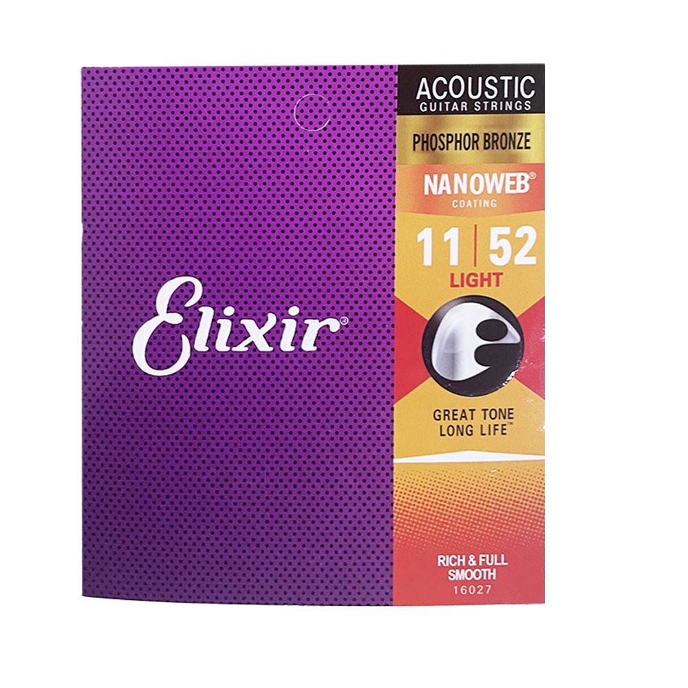 Elixir Phosphor Bronze Acoustic Guitar Strings Custom Light (11-52) 2-Pack US