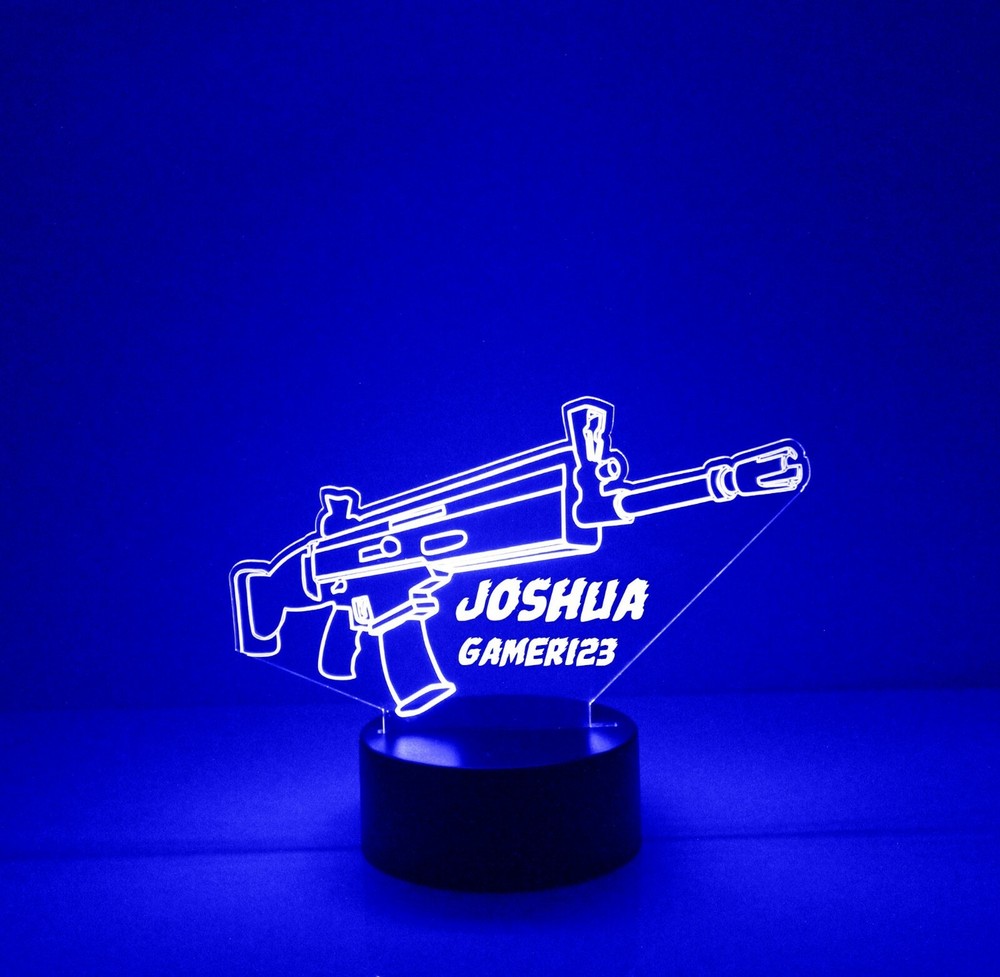 Fortnite Battle Royale LED Night Light, with Remote Control, Engraved Light Up