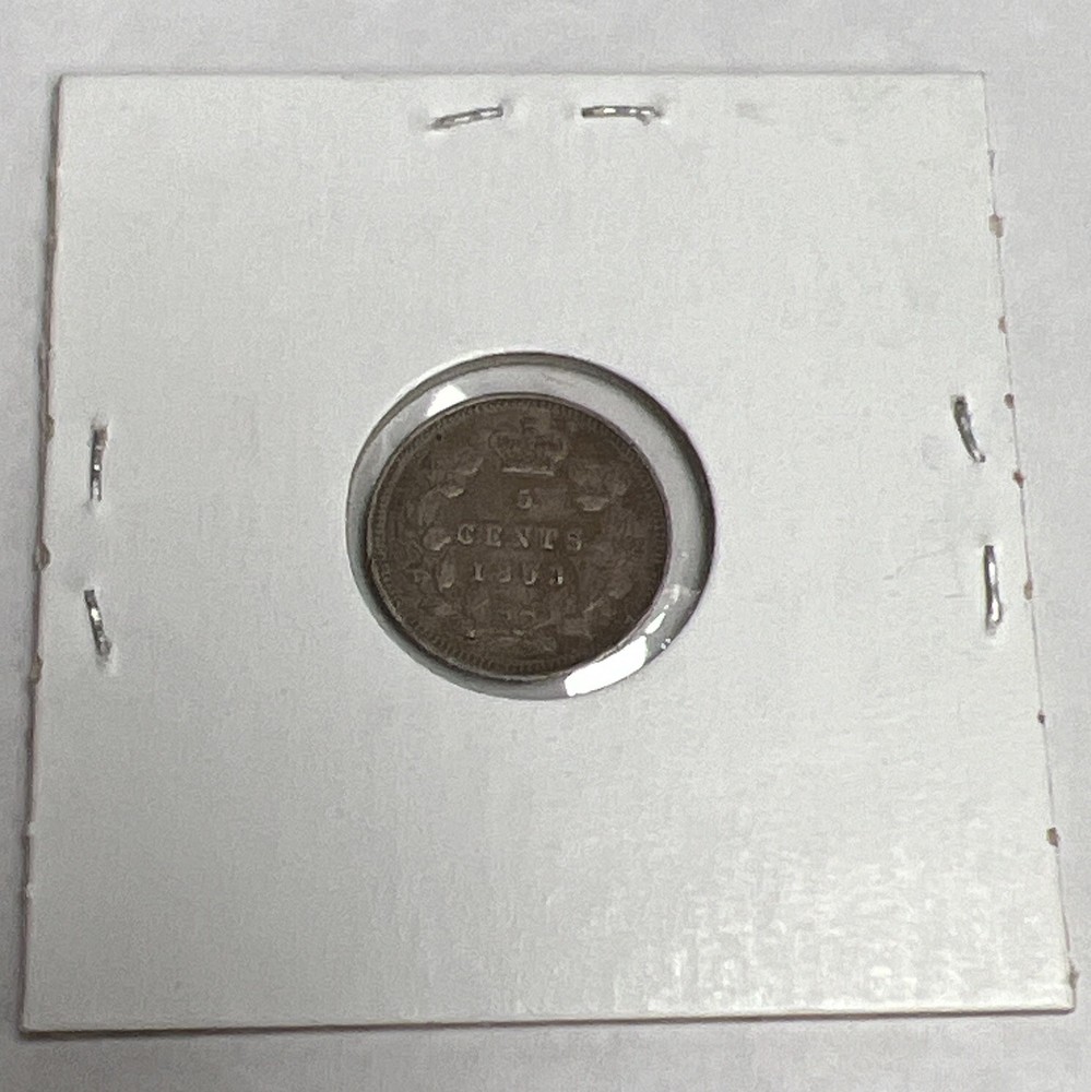 1893 Canada 5 Cents Silver Foreign Coin