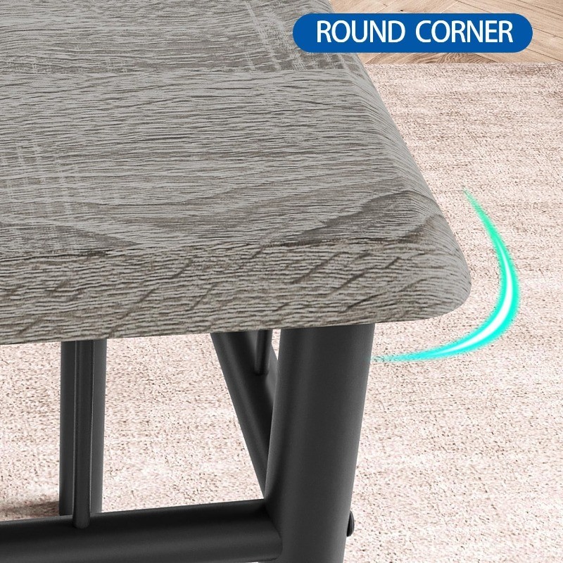 Dining Table Set for 2, Square Dinner Table Sets with 2 Upholstered Chairs