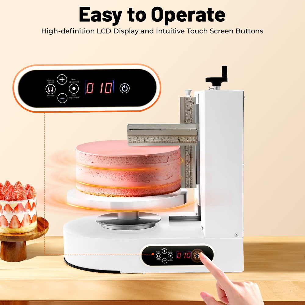 200W Decorating Machine 4-12in Auto Cake Icing Smoother Coating Scraping Machine