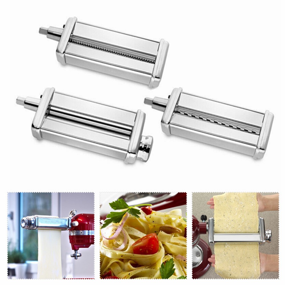 Pasta Roller Cutter Set + Meat Grinder Attachment for KitchenAid Stand Mixer US