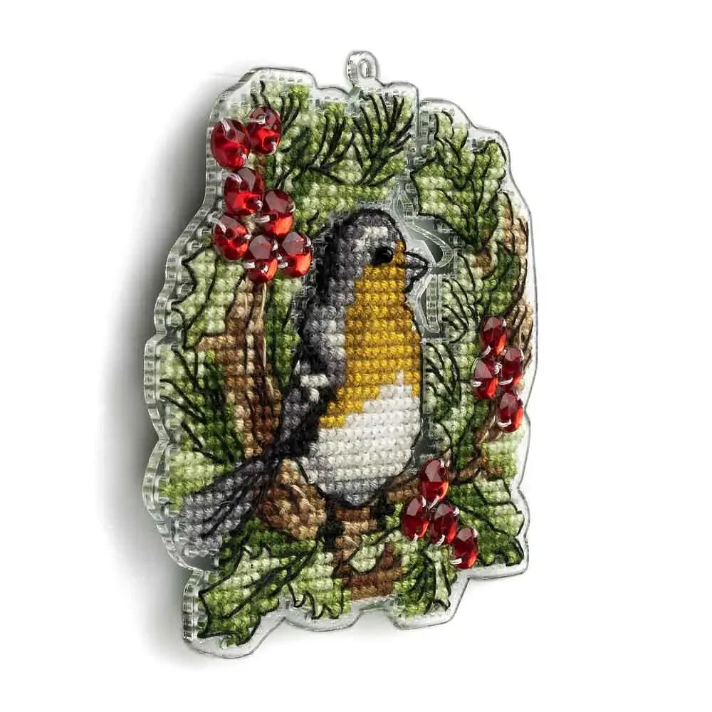 Plastic-based embroidery kit with threads Christmas stitching needlepoint crafts