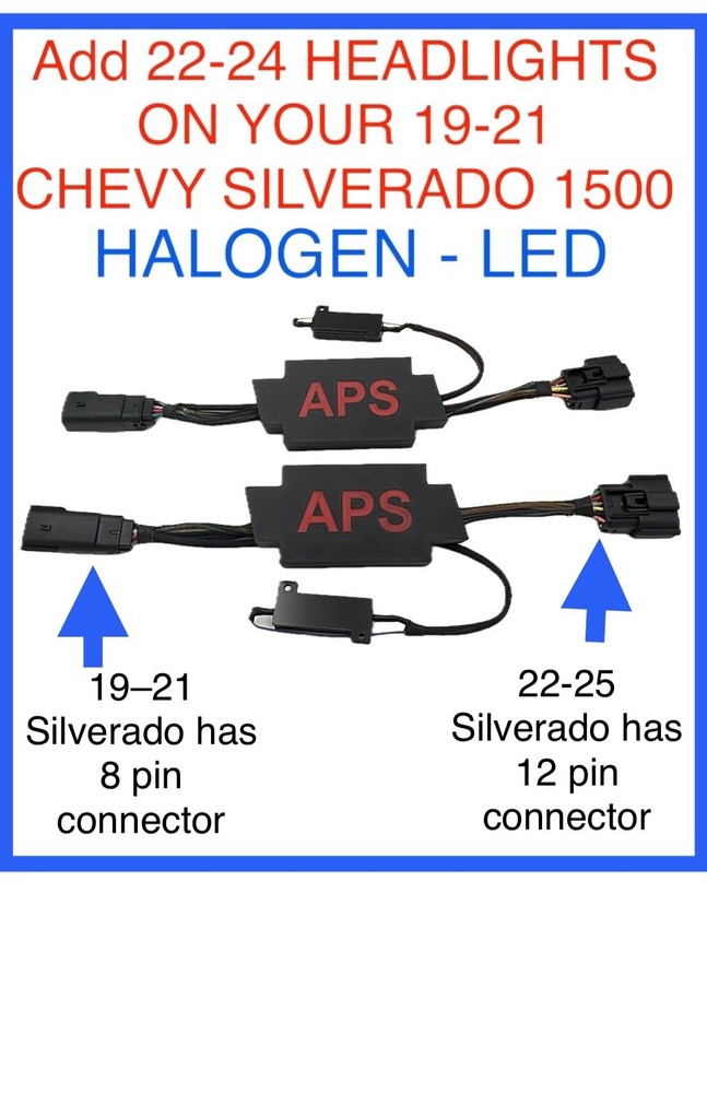 2019 - 2022 Chevy Silverado 1500 Headlight Conversion Adapter to 2023 - 25 LED
