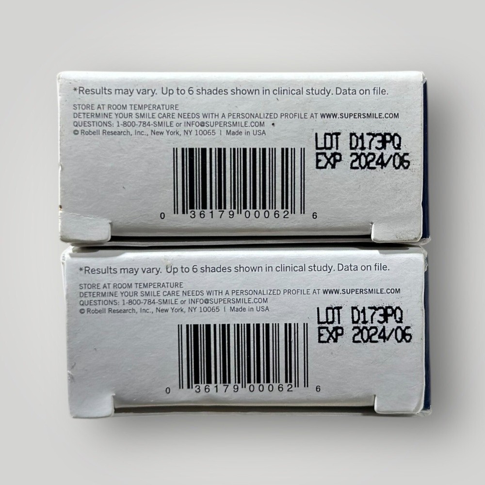 2 Supersmile Whitening System Toothpaste Accelerator & Original Mint .21 Oz Each