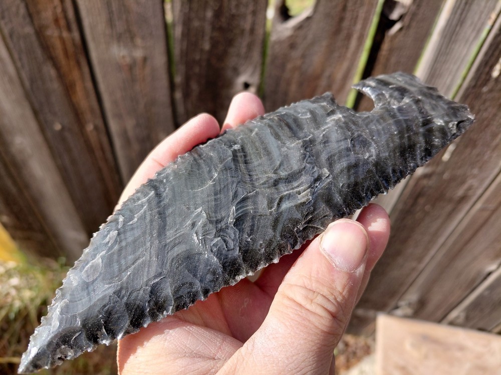 7 Inch Sliversheen Obsidian Blade. Flintknapping, Arrowheads