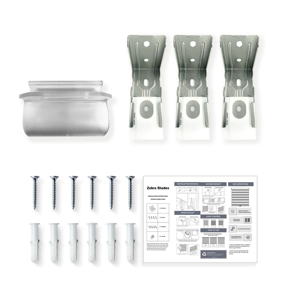 Zebra Shades Accessories Replacement Installation Brackets Easy to Install Ro...