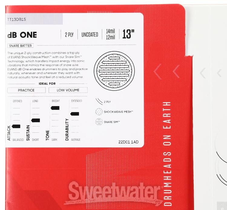 Evans dB One Snare Low Volume Drumhead - 13-inch