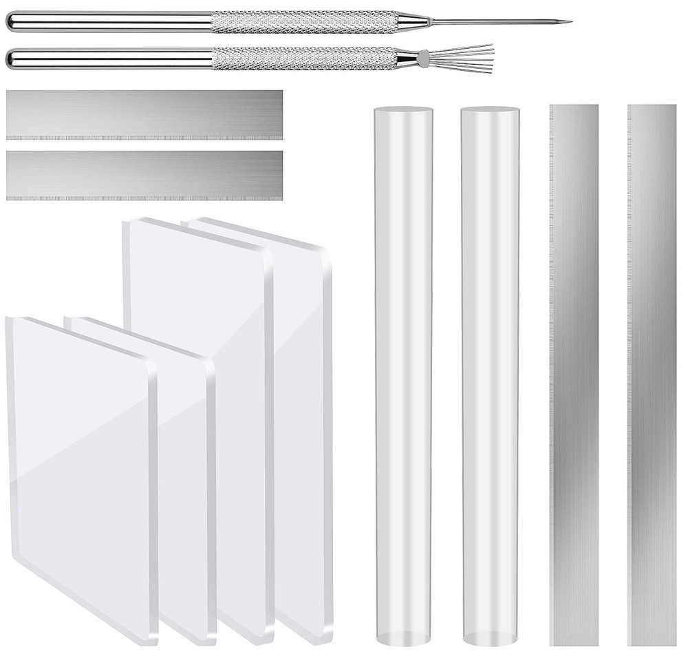 12 Pcs Polymer Clay Cutter Tools, Acrylic Roller for Polymer Clay, Acrylic Sh...