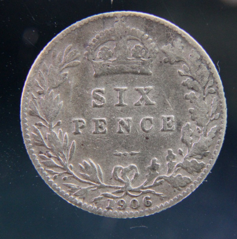 Great Britain, Six Pence 1906 silver coin