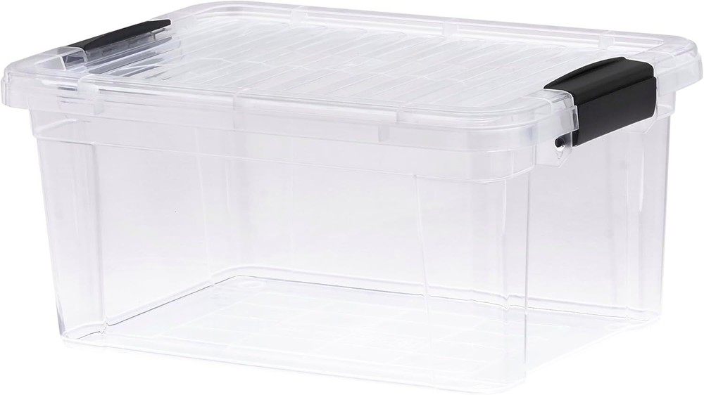 Superio Clear Storage Box with Lid, 6.75 Quart Plastic Container Bins