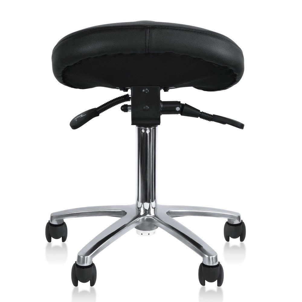 Adjustable Back Less Ergonomic Rolling Saddle Stool Chair with Tilting Seat