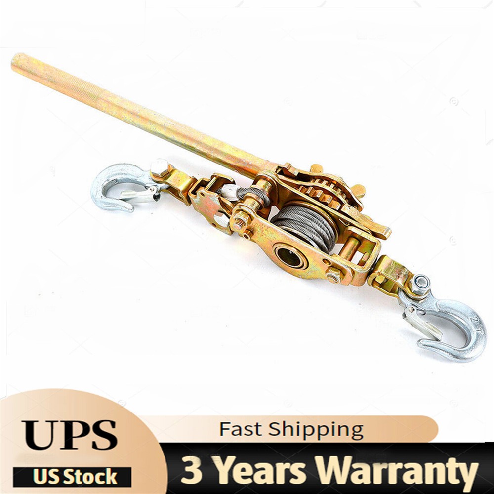 Heavy Duty Hand Puller 2TON Winch Pull Hoist Come Along Cable Lever Tool 4400LB