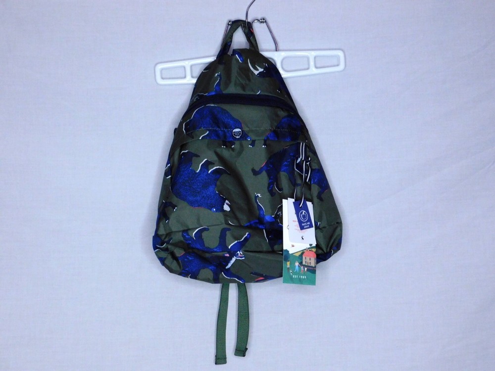 Joules Boys Discoverer Adjustable Backpack Green Beasts