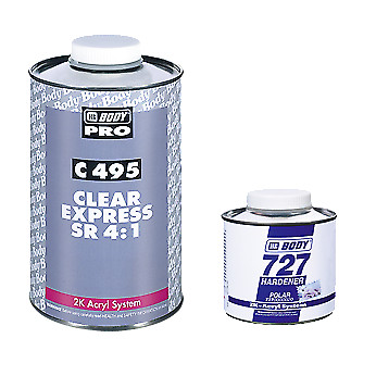 HB BODY 2K C495 SR EXPRESS AUTO CLEAR  + 727 POLAR ACTIVATOR KIT