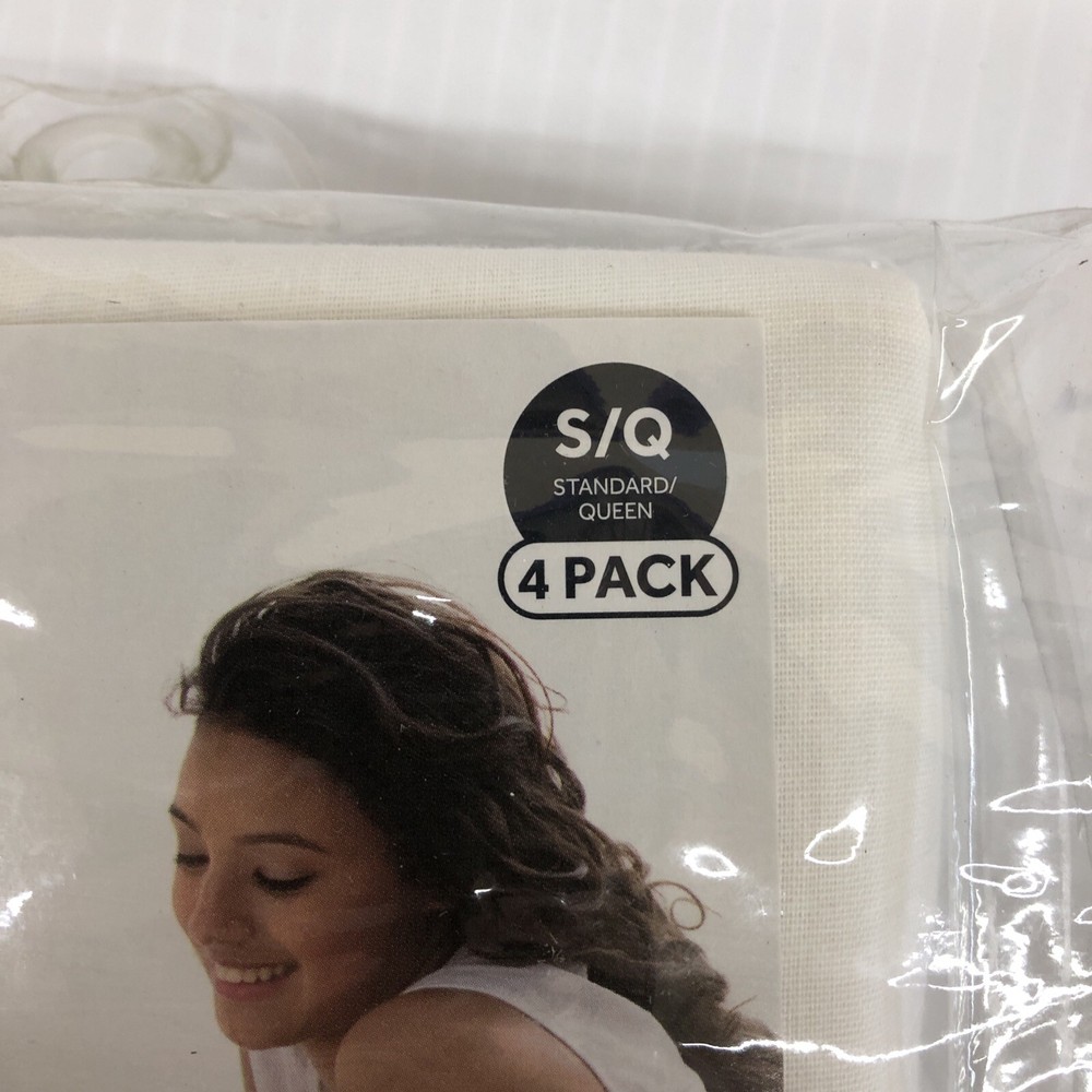 SEALY Cotton Touch Zippered Pillow Protector Standard/Queen White - 4 Pack