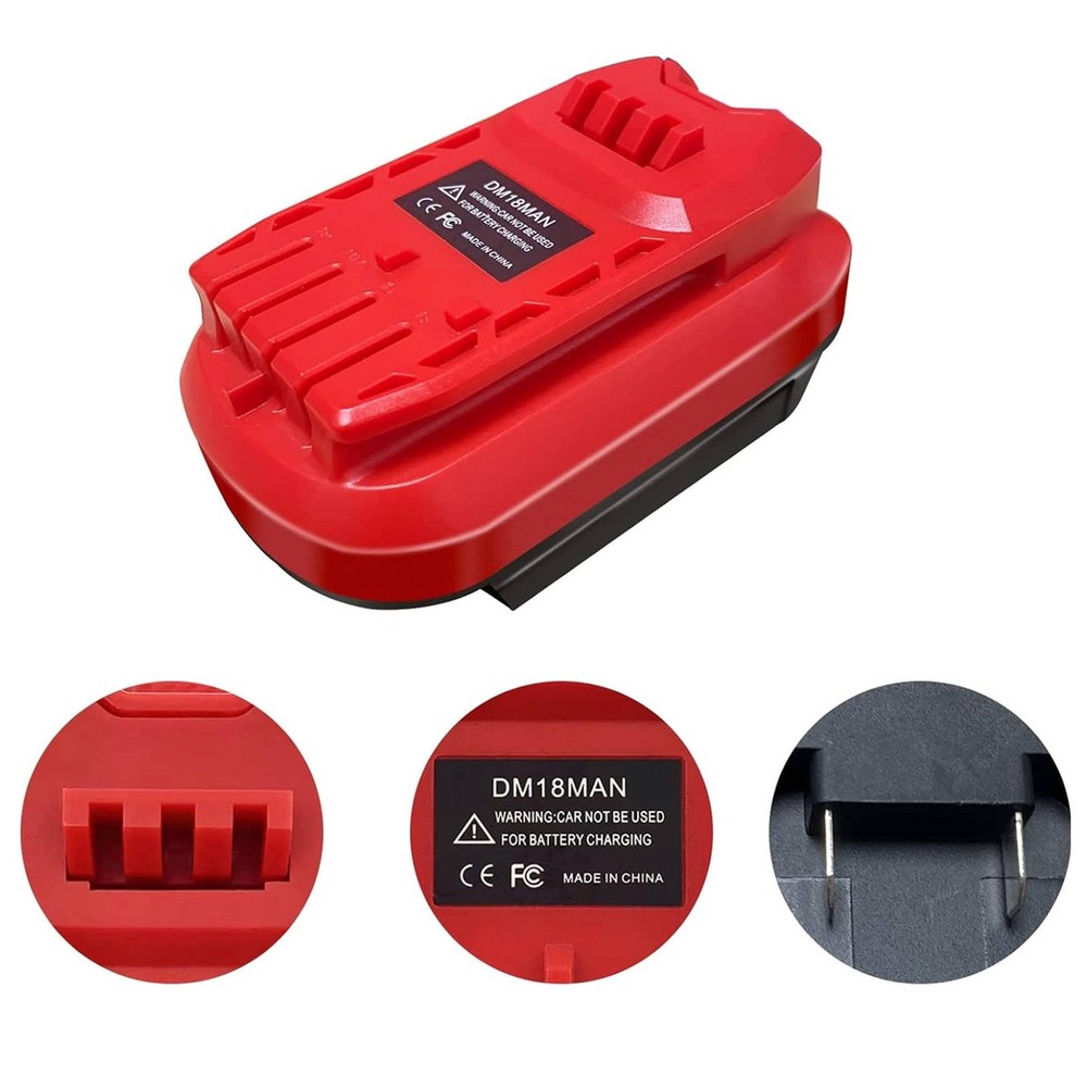 Battery Adapter for DeWalt 18V/20V on Craftsman 20V Flat Pushing Tools - PC+ABS
