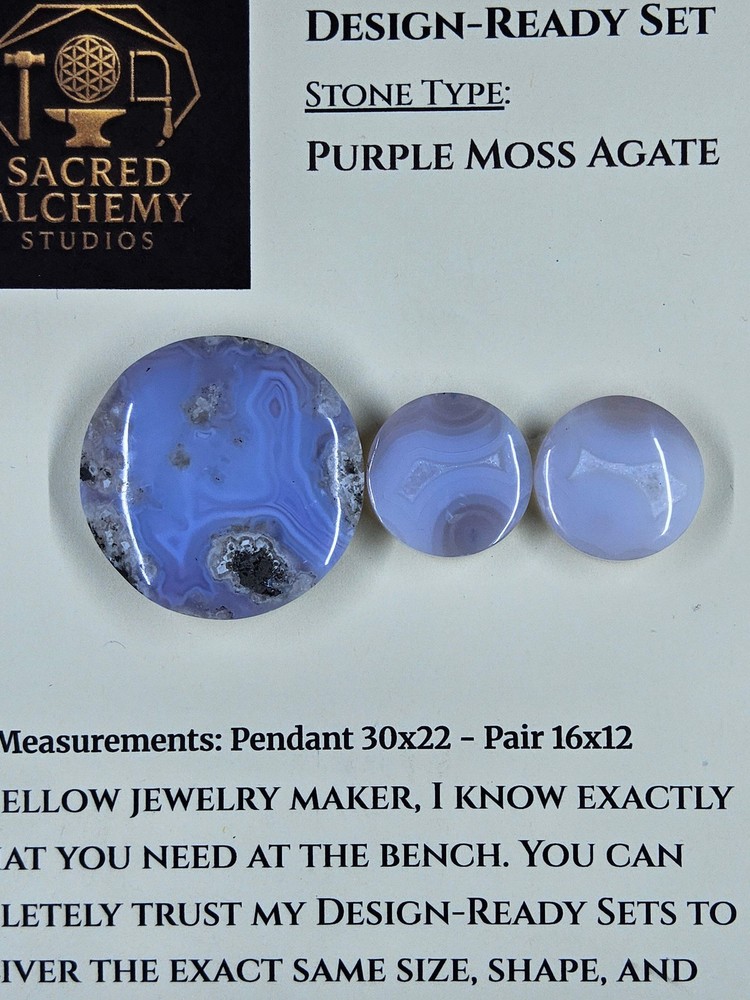 Circle Shape - Purple Moss Agate - Design-Ready Set