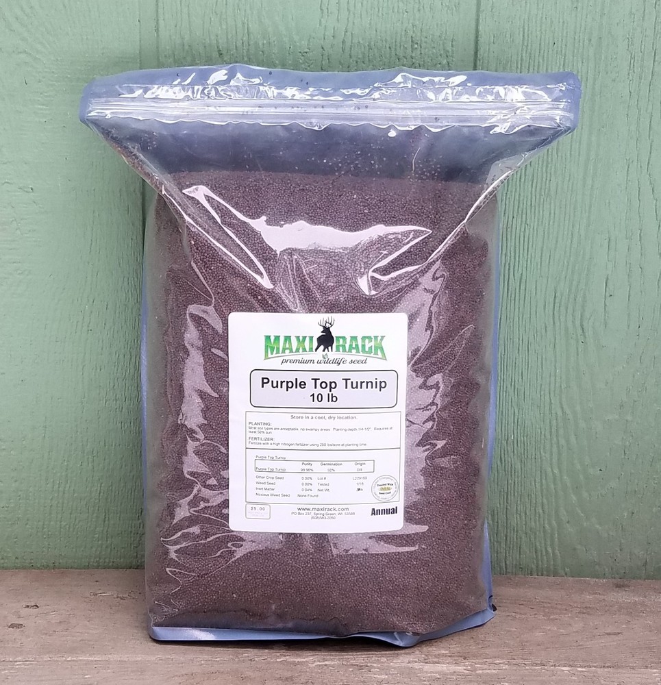 FOOD PLOT seed - 10 lbs PURPLE TOP TURNIP - MAXI-RACK
