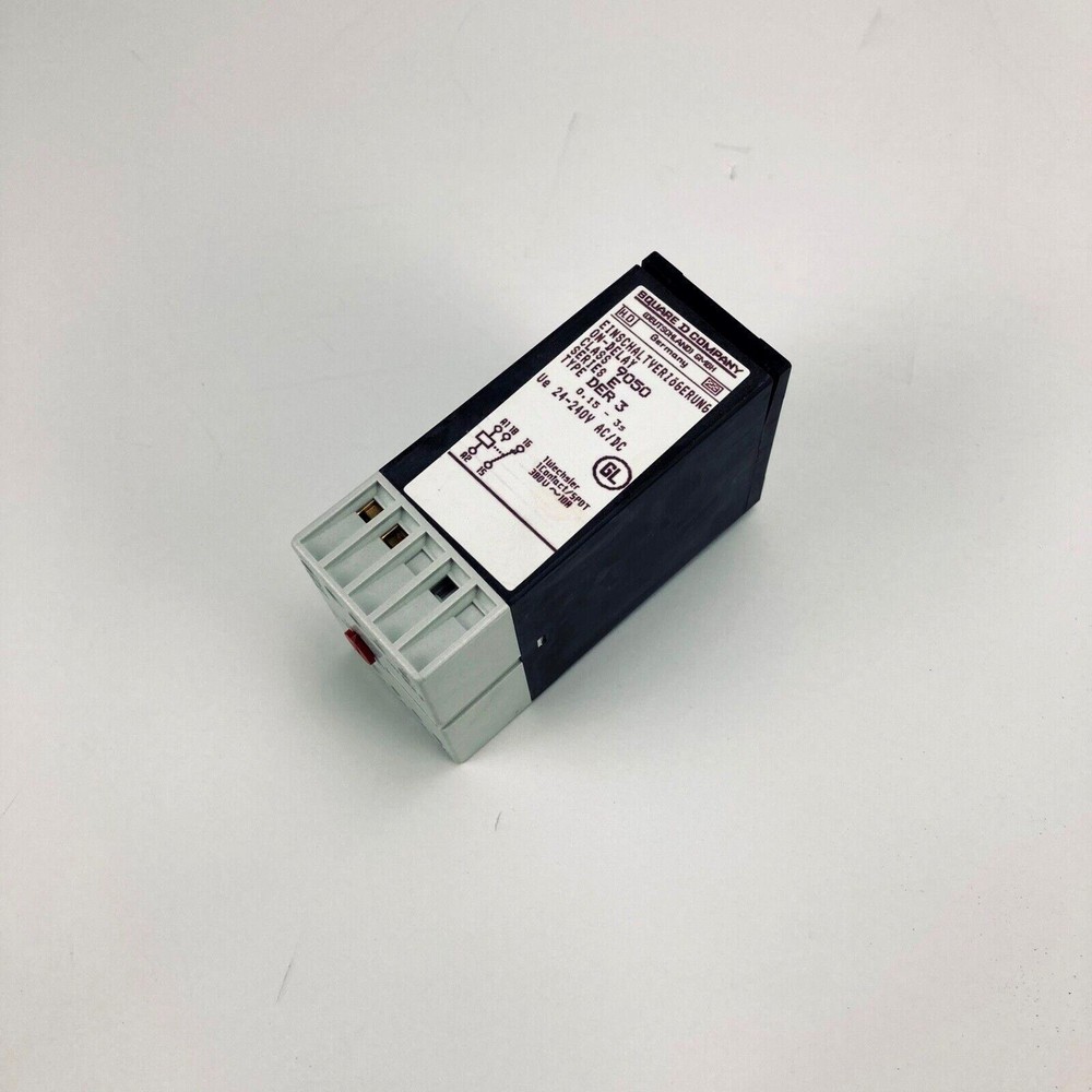 Square D 9050 DER 3 On - Delay Relay .15-3 Seconds!