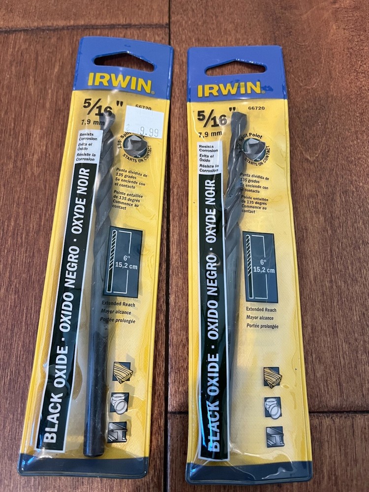 Irwin 5/16" x 6" Long Black Oxide Drill Bit ( 2 Pack )