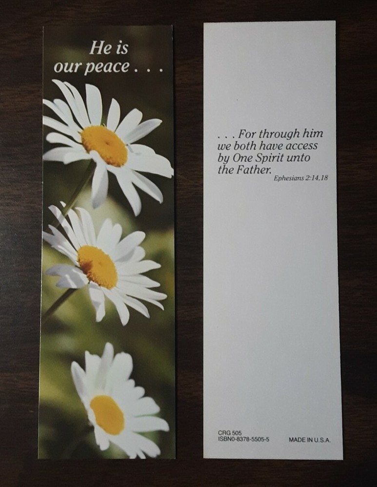 "HE IS OUR PEACE..." BOOKMARK WITH SCRIPTURE - Lot of 5