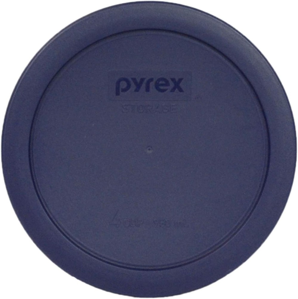 Pyrex 7201-PC 4-Cup Dark Blue Round Replacement Lids - 3 pack - Navy