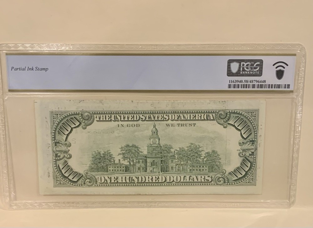 1993 $100 Federal Reserve Note Misalignment Error w/ Gutter Folder