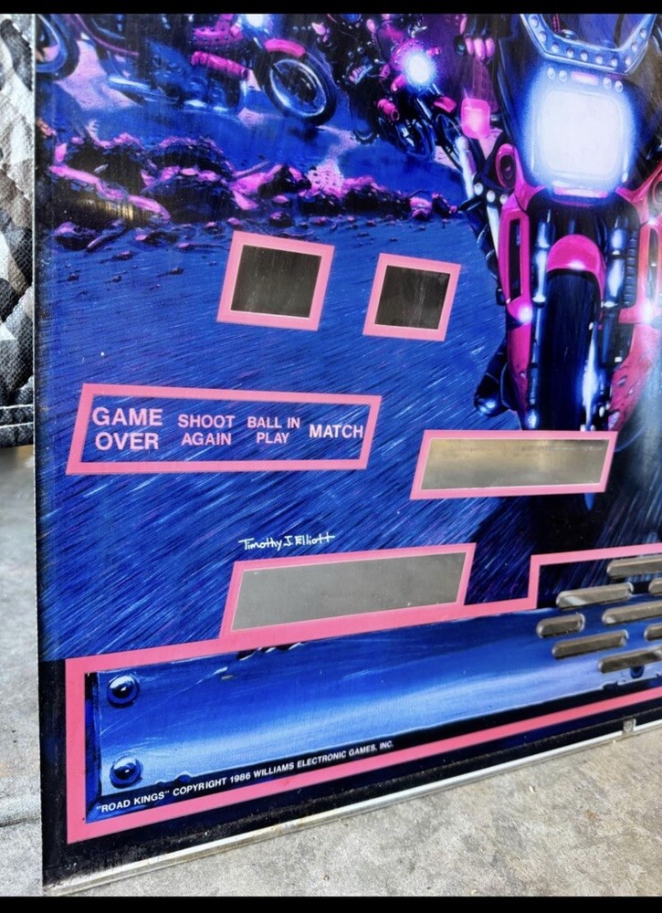 Williams Road Kings Pinball Machine Backglass